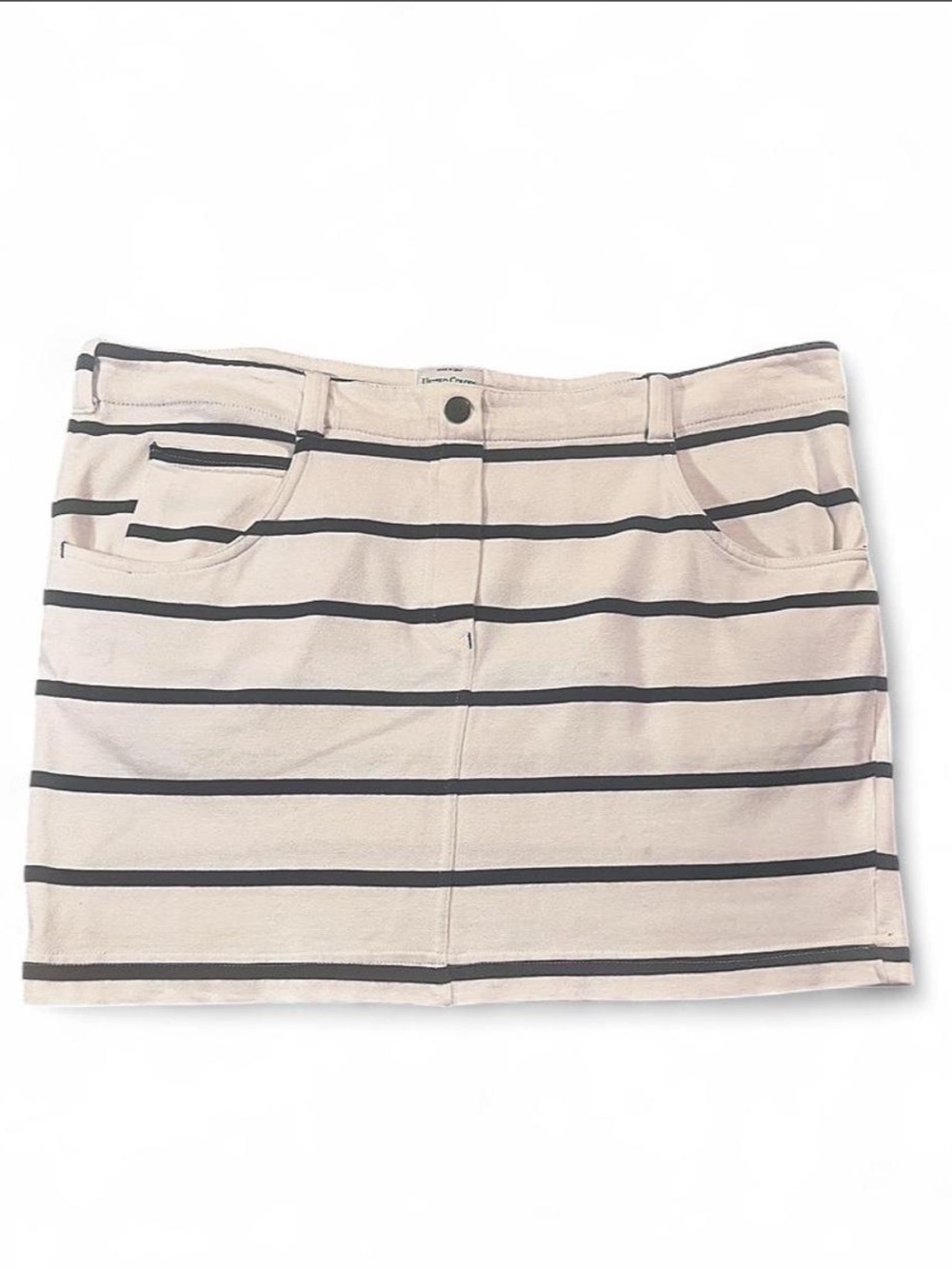 United Colors Of Benetton - Vintage Striped Mini Skirt - 100% Cotton - Size M